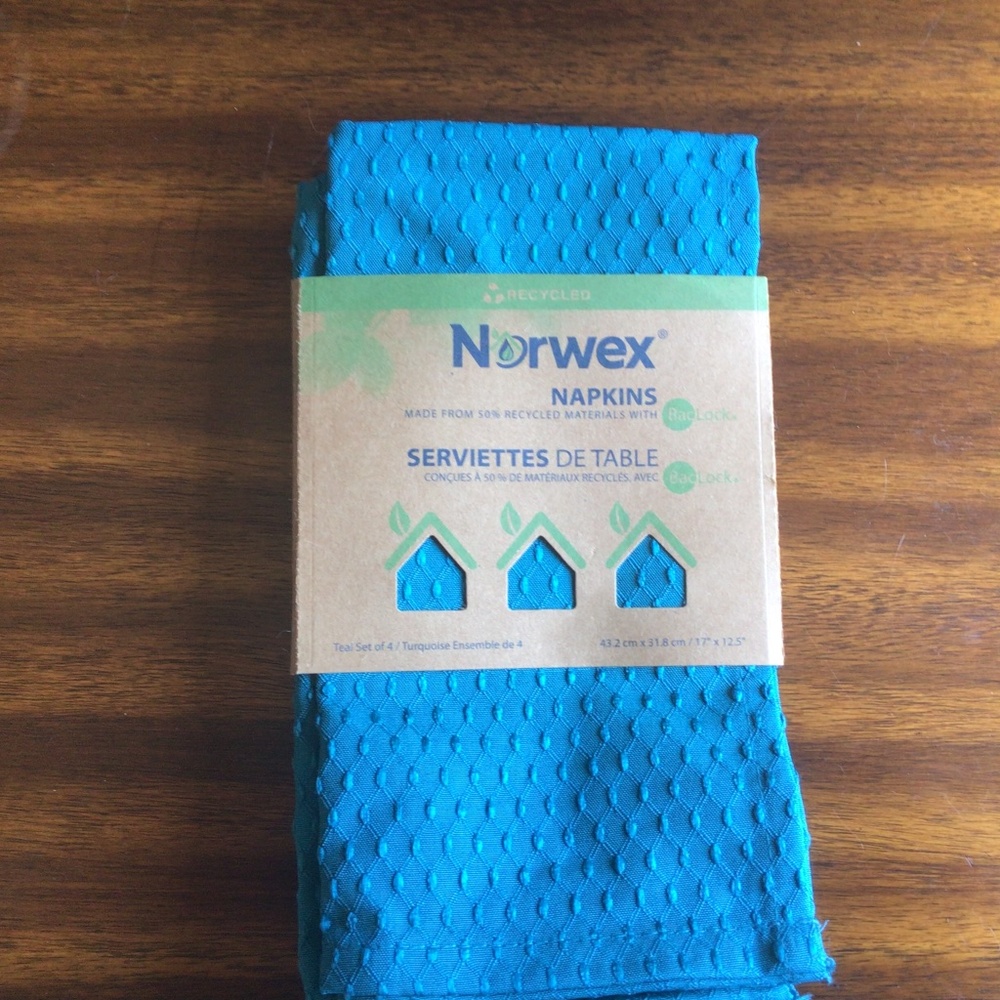 New Norwex teal dinner napkins